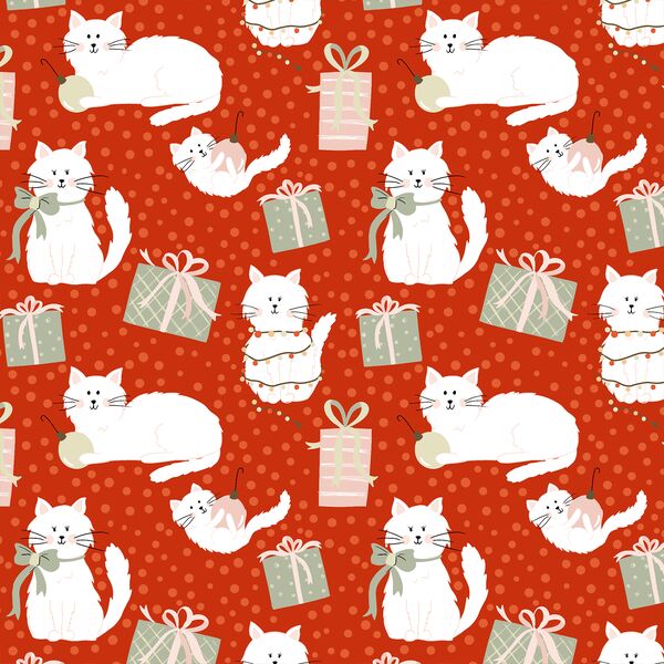 Christmas Kitties in Red