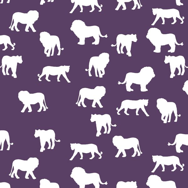 Lion Silhouette in Aubergine