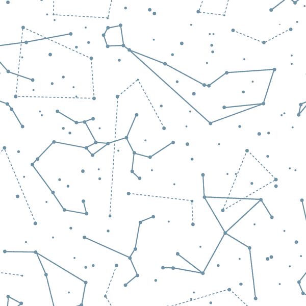 Star Charts in Marine on White