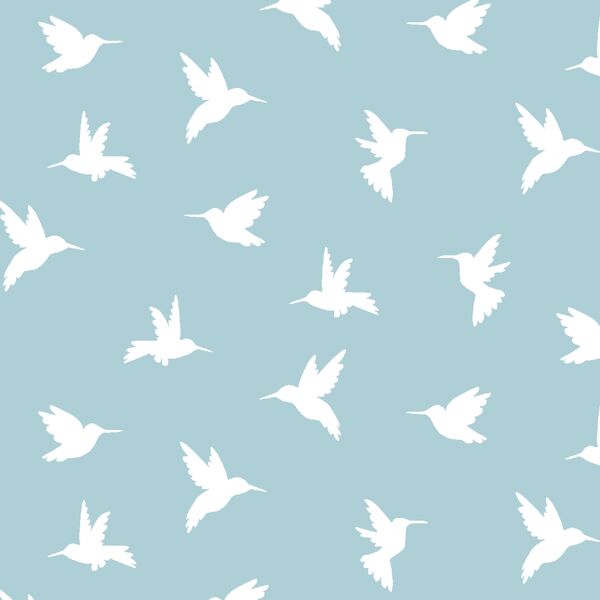 Hummingbird Silhouette in Powder Blue