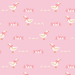 Ducks and Ducklings in Pink