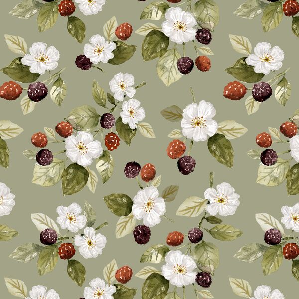 Raspberry Garden in Sage