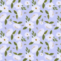 Scattered Blooms in Spring Lilac