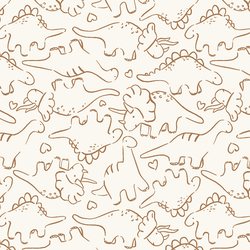 Jurassic Friends in Cashew Brown on Bone