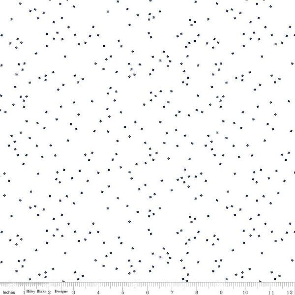 Blossom in Navy on White