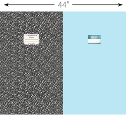 School Season T-Shirt Panel in Jet and Light Berry Blue