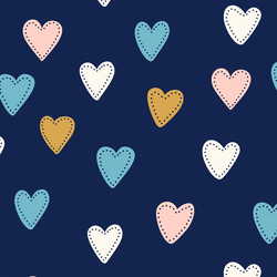Large Hearts in Twilight Blue