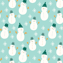 Snowmen in Peaceful Aqua