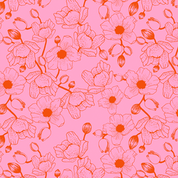 Climbing Floral in Flamingo Pink