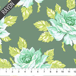 Hello Roses Rayon in Slate