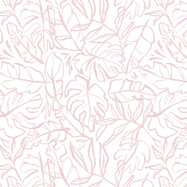 Palm Leaf in Pink Sand on White