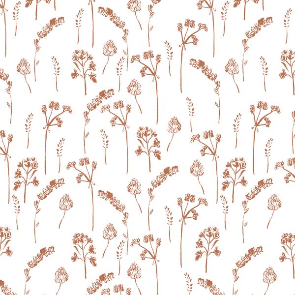 Pressed Flowers in Terracotta