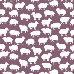 Sheep Silhouette in Mulberry