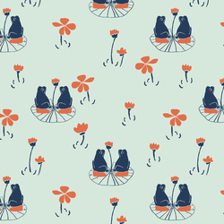 Peaceful Pond Life in Mint Green