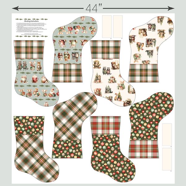Stocking Panel in Cozy Christmas