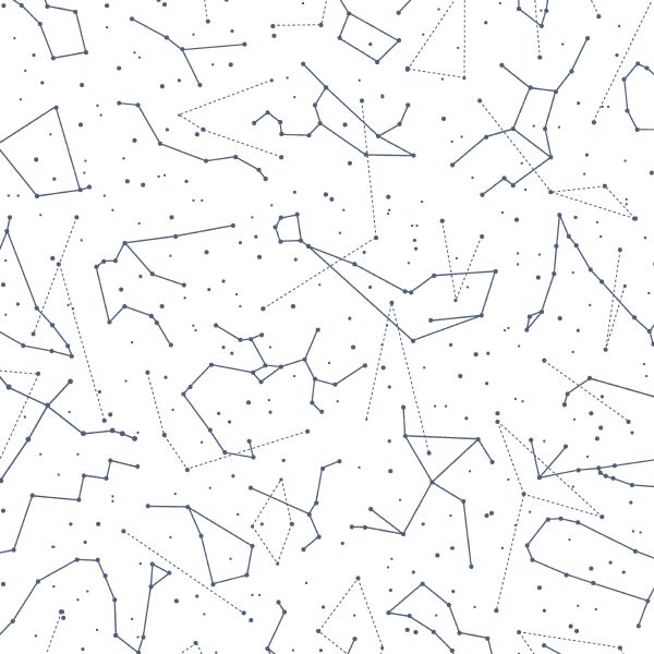 Star Charts in Midnight on White