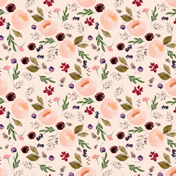 Small Trail Florals in Soft Peach