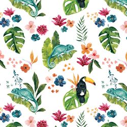 Blooming Jungle in White