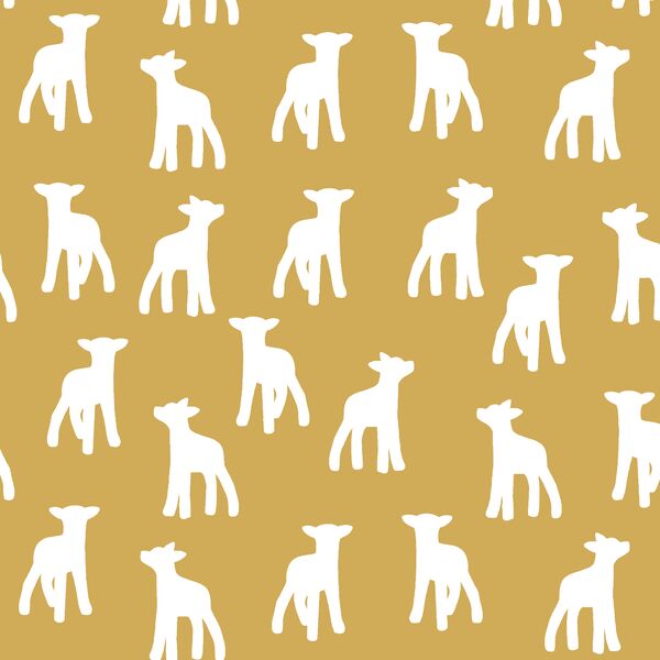 Lamb Silhouette in Straw