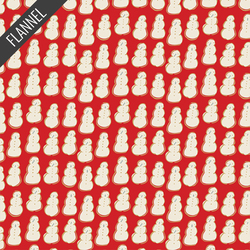 Frosty Snowman Flannel in Jolly Red