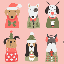 Large Holiday Pups in Candy Pink