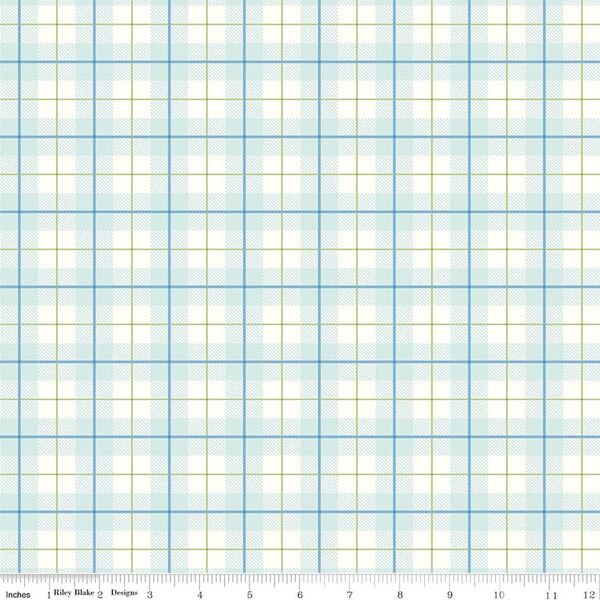 Plaid in Bleached Denim