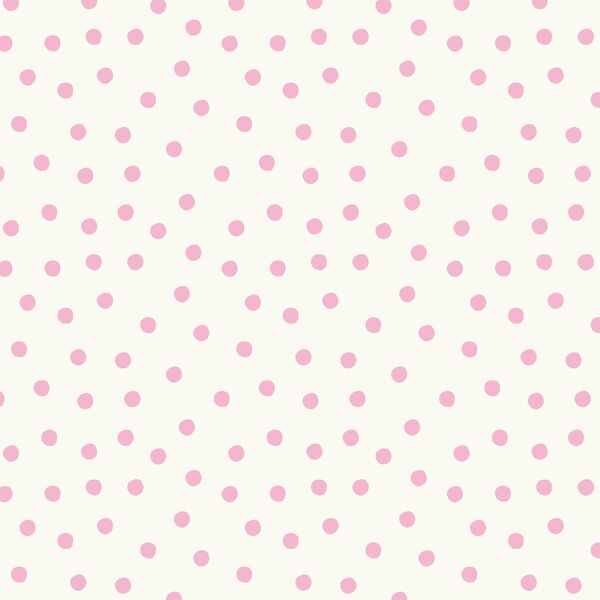 Tossed Polka Dot in Peony Pink on Cream