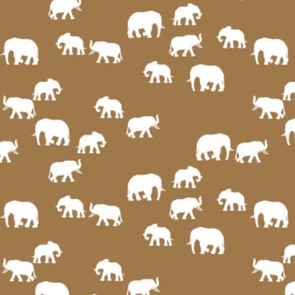 Elephant Silhouette in Ochre