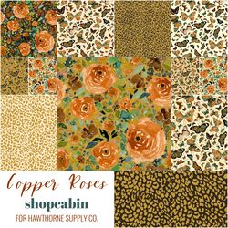 Copper Roses Fat Quarter Bundle
