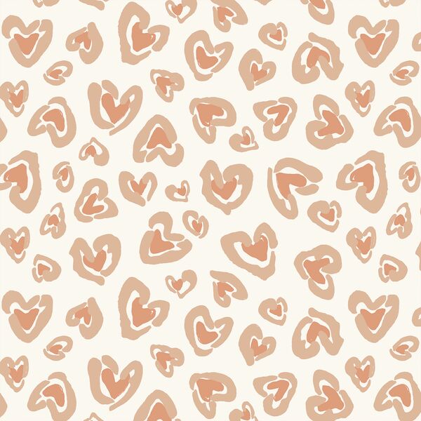 Large Wild Hearted in Peach Cream and Latte