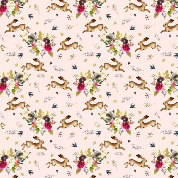 Small Autumn Bunnies in Pale Peach