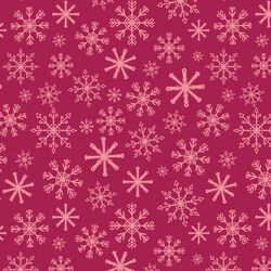 Snowflakes in Bright Cranberry