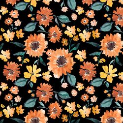 Pumpkin Spice Sunflowers in Night