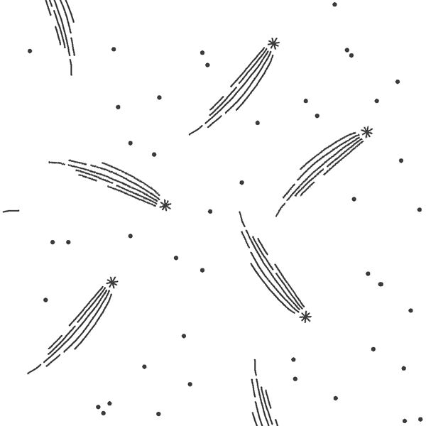 Meteor Shower in Onyx on White