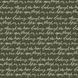 Dashing Through the Snow in White on Pine Green
