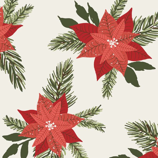 Large Poinsettia in Christmas Red