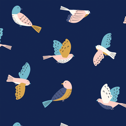Large Birds in Twilight Blue