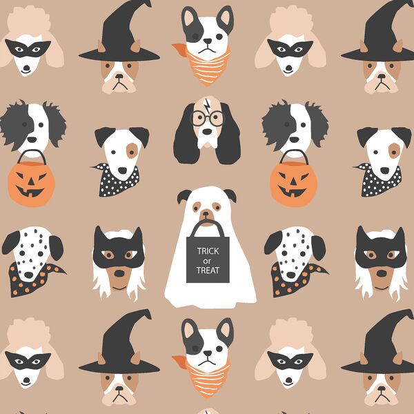 Halloween Pups in Autumn Brown