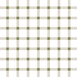 Plaid in Winter Fog and Pine Green on White