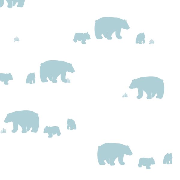 Bear Silhouette in Powder Blue