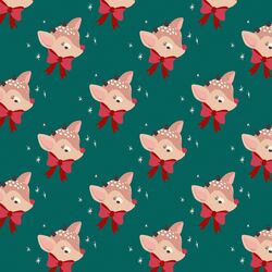 Red Nosed Reindeer in Emerald Green