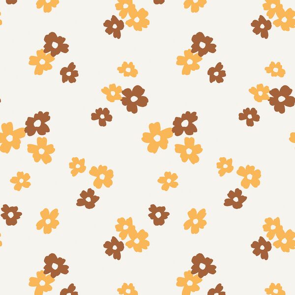 Large Fleur-fetti in Cocoa Brown and Amber Yellow