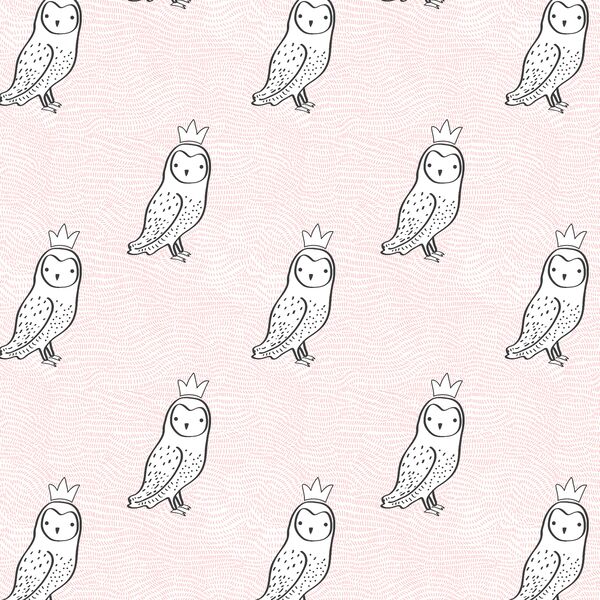 Small Crowned Owl in Sweet Pink and Onyx