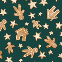 Gingerbread Christmas Cookies in Emerald Green