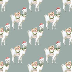 Little Festive Llama in Grey Green