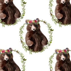 Floral Honey Bear Wreath in Autumn Bouquet