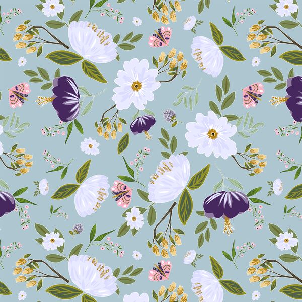 Blooming Serenity in Powder Blue