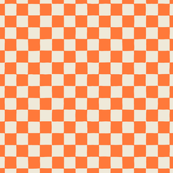 Retro Checkerboard in Bright Orange