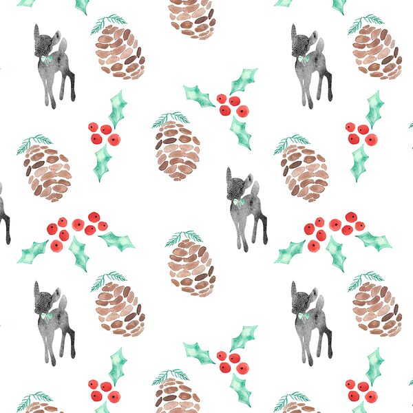 Festive Deer in Holly