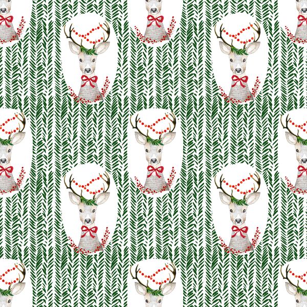 Small Fancy Holiday Deer in Wintergreen